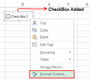 CheckBox Format Control Options