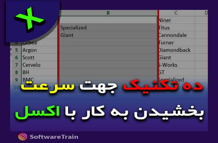 ده تکنیک جهت سرعت بخشیدن به کار با اکسل 1 ده تکنیک جهت سرعت بخشیدن به کار با اکسل