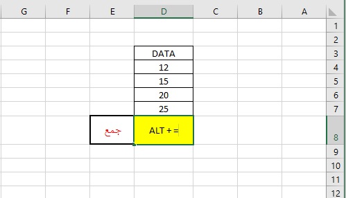 جمع در اکسل